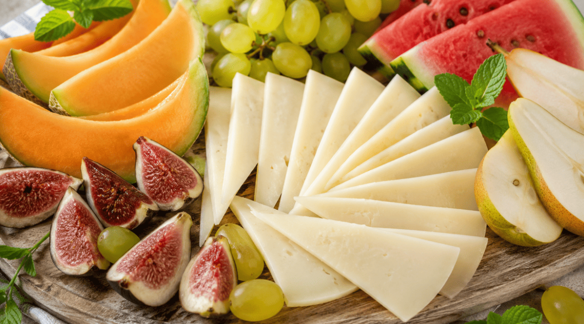 maridaje de queso con frutas en verano