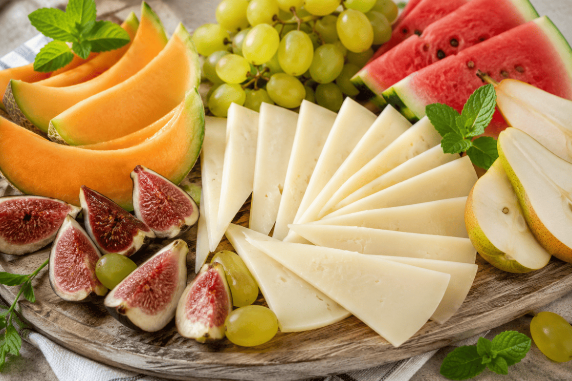maridaje de queso con frutas en verano